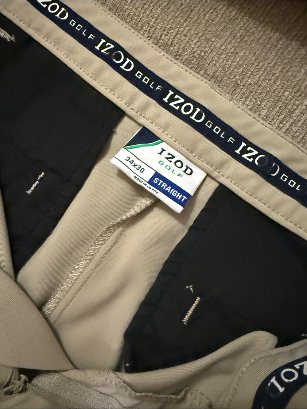 Izod Golf Men's Tan Straight Fit Chinos